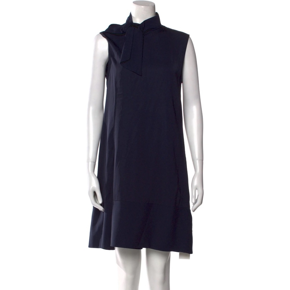 Victoria Victoria Beckham Mini Dress, 4, Navy Blue Silk Sheath